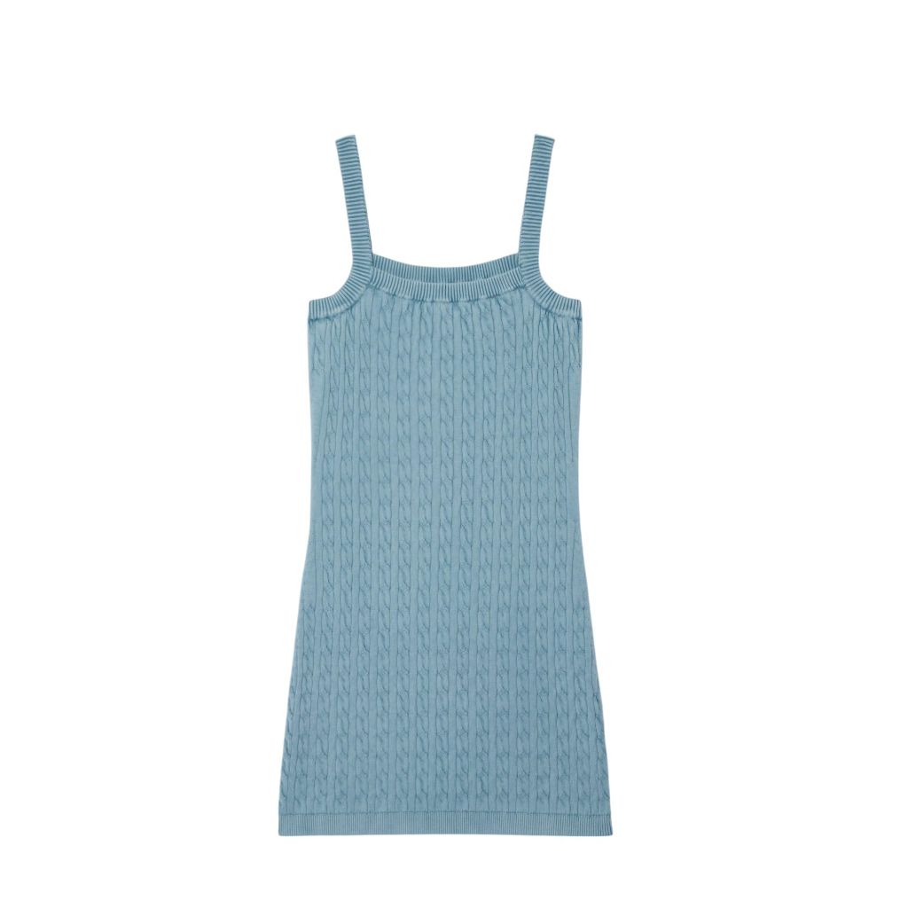 Lacoste Women's Cable Stitch Sleeveless Dress, Dusty Blue, 10