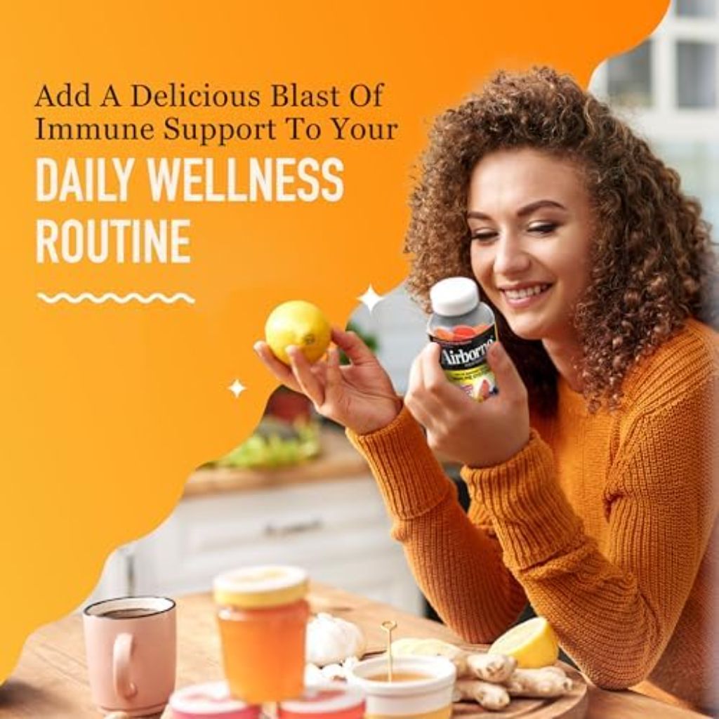 Airborne 750mg Vitamin C Gummies for Adults, - 2 x 63ct Bottle (42 Servings), Assorted Fruit Flavor