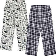 SZ L 10/12, Mad Dog Boys Pajama Pants for Kids - 2PK Set | Black  Buffalo Plaid/Camo