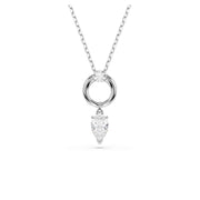 Swarovski Mesmera pendant, Pear cut - White, Rhodium plated