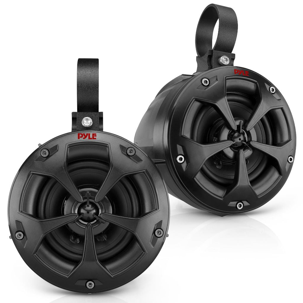 Pyle 2-Way Dual Waterproof Off-Road Speakers, 4 Inch 800 Watt Marine Grade - PLUTV41BK, Black
