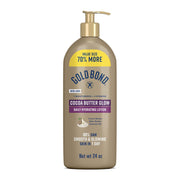 Gold Bond Cocoa Butter Glow Daily Hydrating Lotion with Cocoa Shea Butter & Coconut Oil, Exfoliating and Moisturizing Lotion for Dry Skin, 24 oz