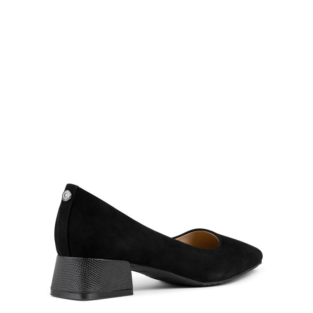 NYDJ Womens Teddie Suede Mid Heel Pump, Black, Size 11