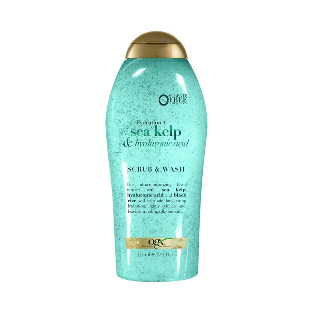 OGX Hydration + Sea Kelp & Hyaluronic Acid Sulfate-Free Lightly Moisturizing Body Scrub | 19.5 Fl Oz