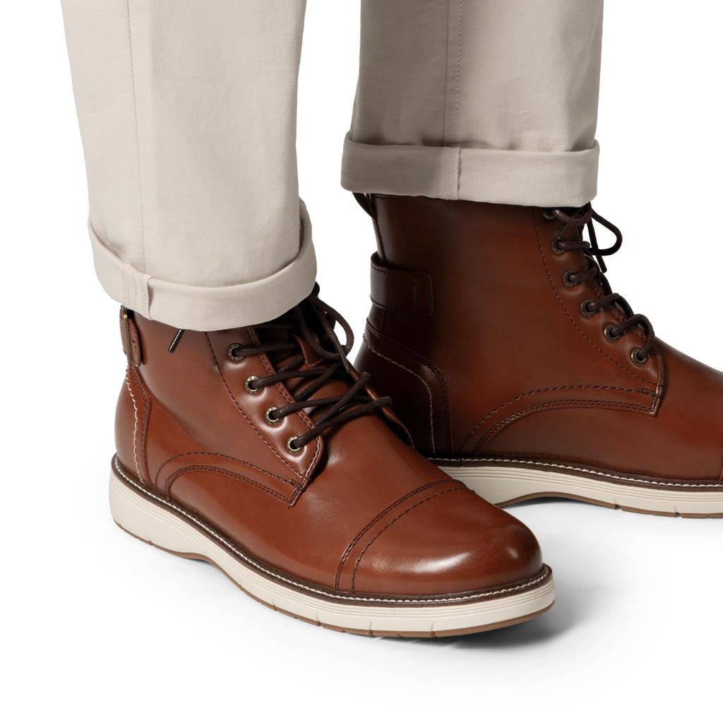 Bruno Marc Men's Motorcycle Combat Boots Lace-Up Casual Dress Biker Boot, Size 10, Brown