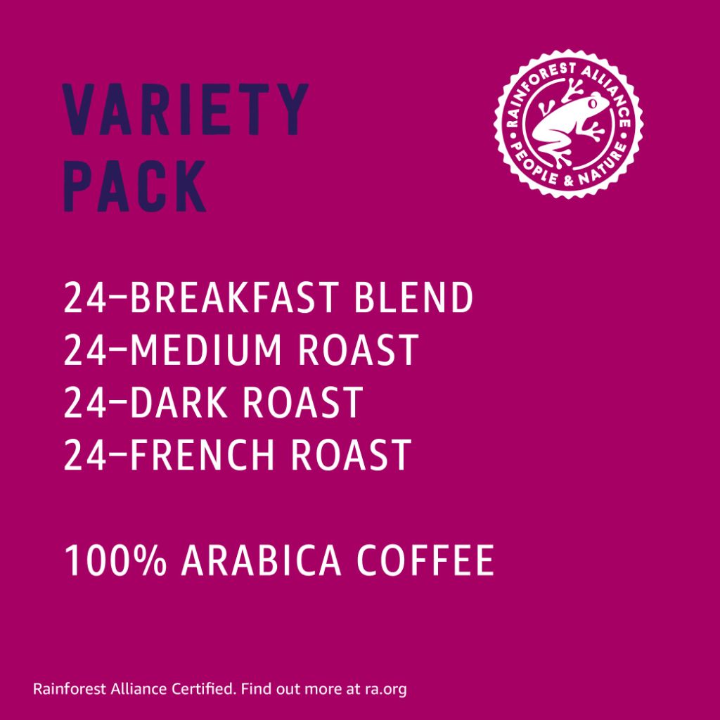 Amazon Brand - Happy Belly Variety Pack Compostable Coffee Pods 96 ct