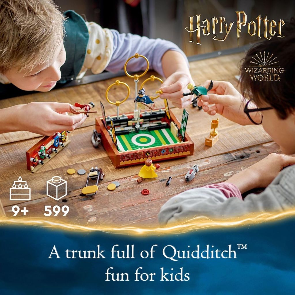 LEGO Harry Potter Quidditch Trunk Quidditch Playing Arena Building Set 76416 w/4 Customizable Minifigs