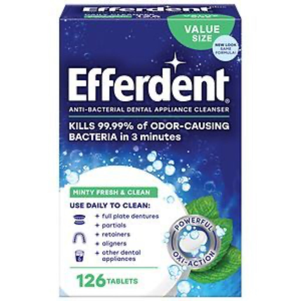 Efferdent Anti-Bacterial Dental Appliance Cleaner - 126ct