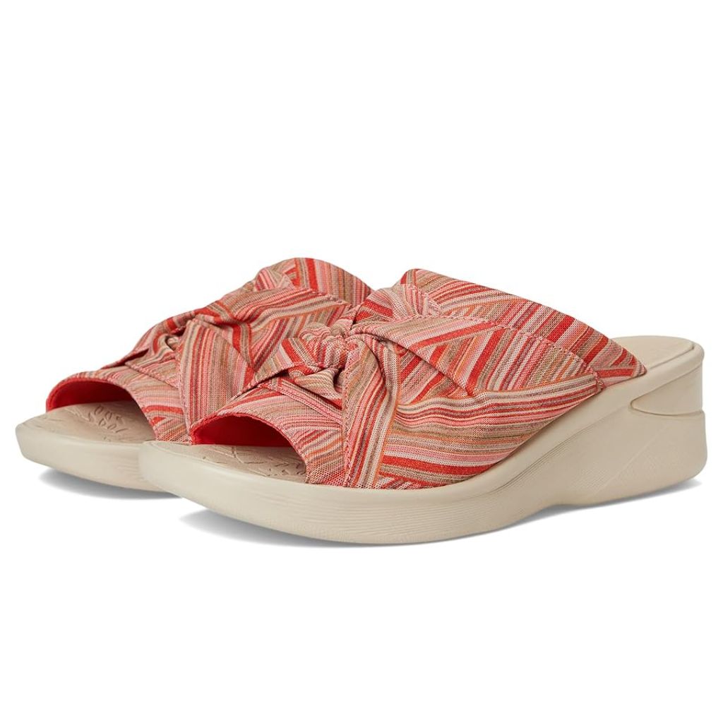 LifeStride Women's Smile 3 Sandals - Coral Stripe, Size 6 Wide