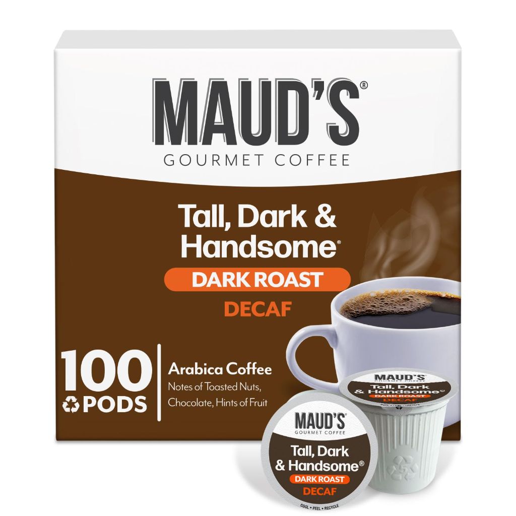 Maud's Decaf Tall, Dark, & Handsome Dark Roast Keurig K-Cup Coffee Pods, 100ct.