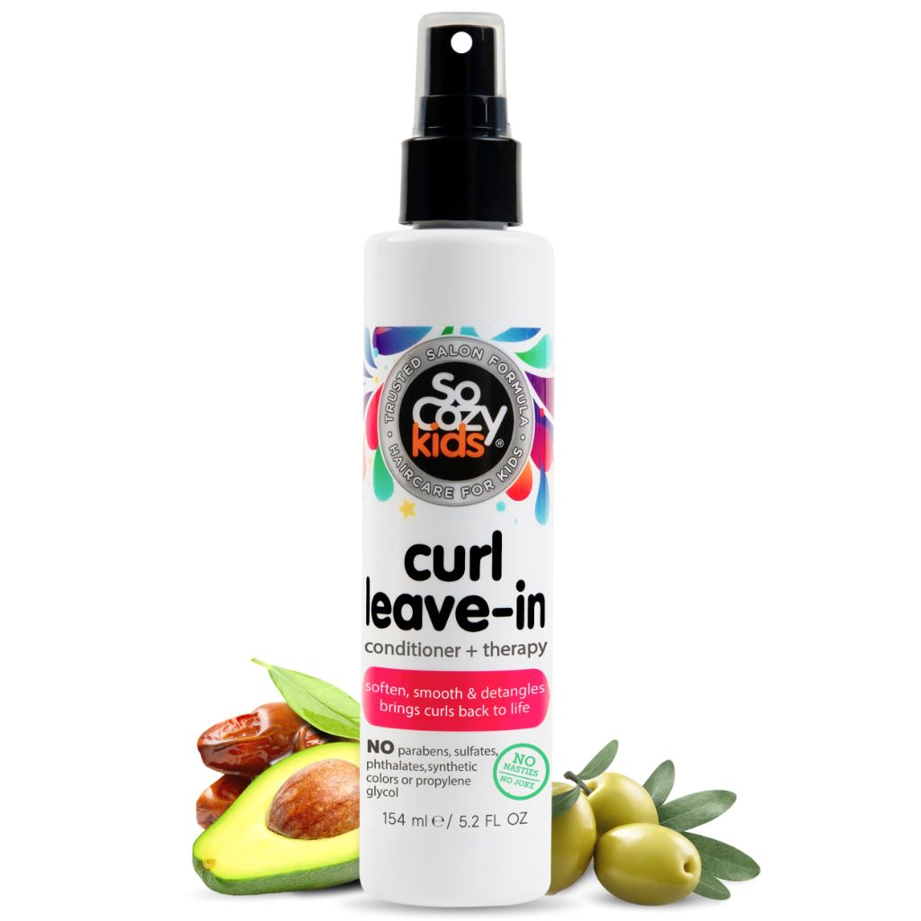 SoCozy Leave In Conditioner Spray (5.2 Fl Oz) Detangler for Kids' Curly Hair