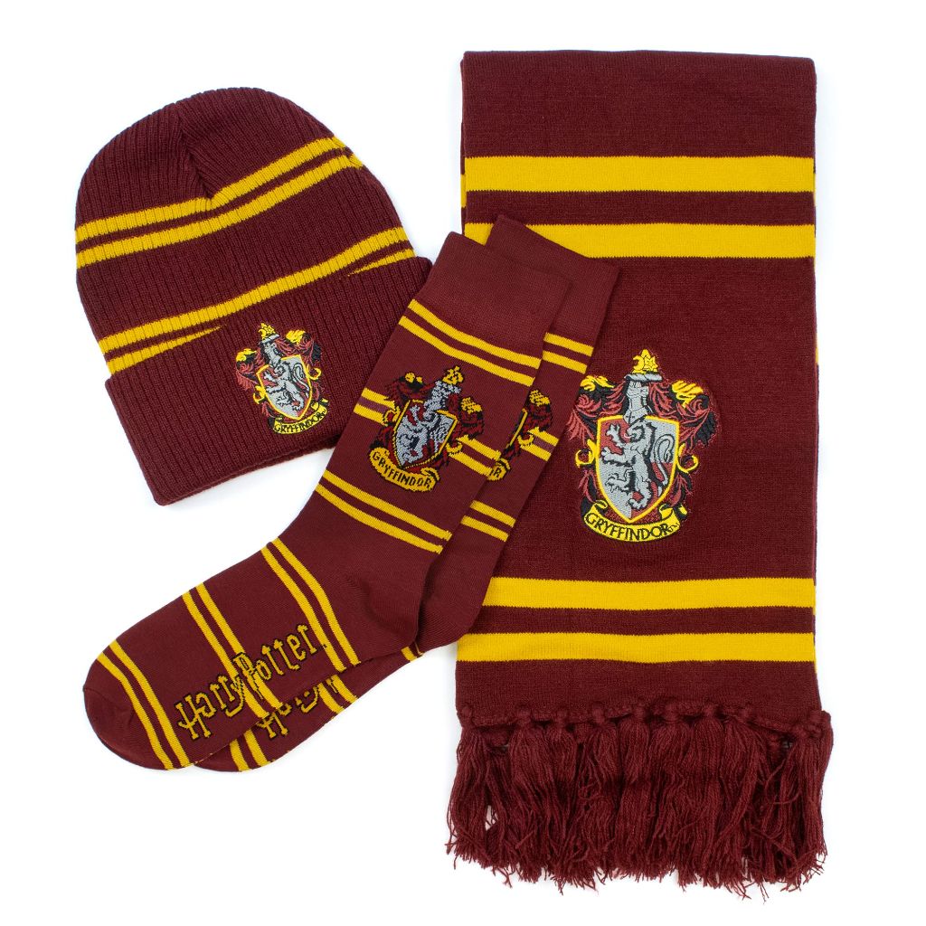 Culture Fly - Harry Potter Gryffindor Premium Knit Scarf, Beanie, Socks Gift Set