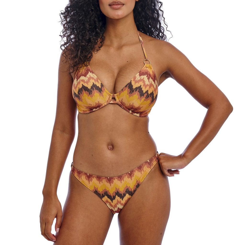 SZ 36D, Freya Swim Women's Arizona Wave Underwire Halter Bikini Top