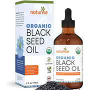 Organic Black Seed Oil - Organic Cold Pressed Black Cumin Seed Oil - Vegan Non-GMO Gluten Free Black Seed Oil Liquid (Nigella Sativa) Blackseed Oil for Hair & Skin  General Wellness (4 Fl Oz.)