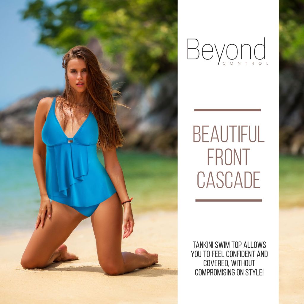 Beyond Control Tankini Top for Women - Ocean, Size 10