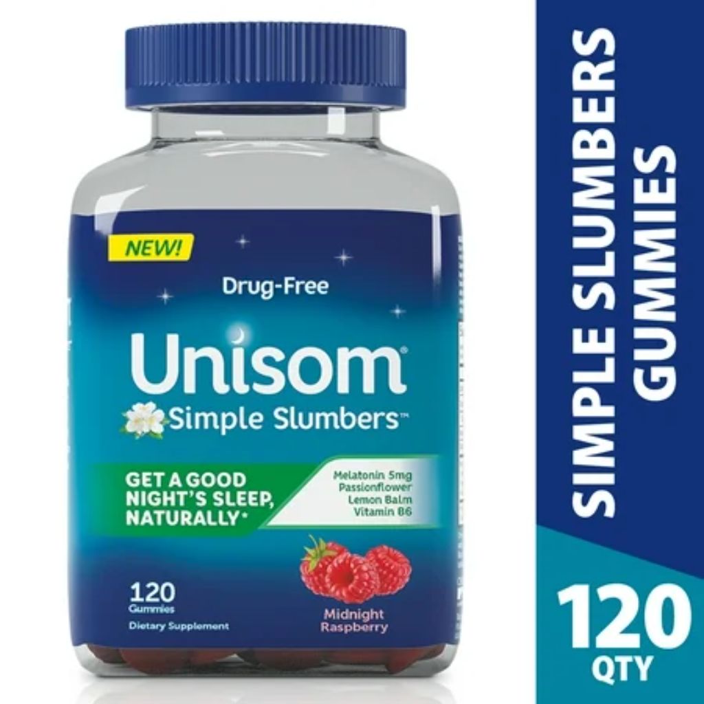 Unisom Simple Slumbers Drug-Free Sleep Aid Gummies - Midnight Raspberry, 120ct.
