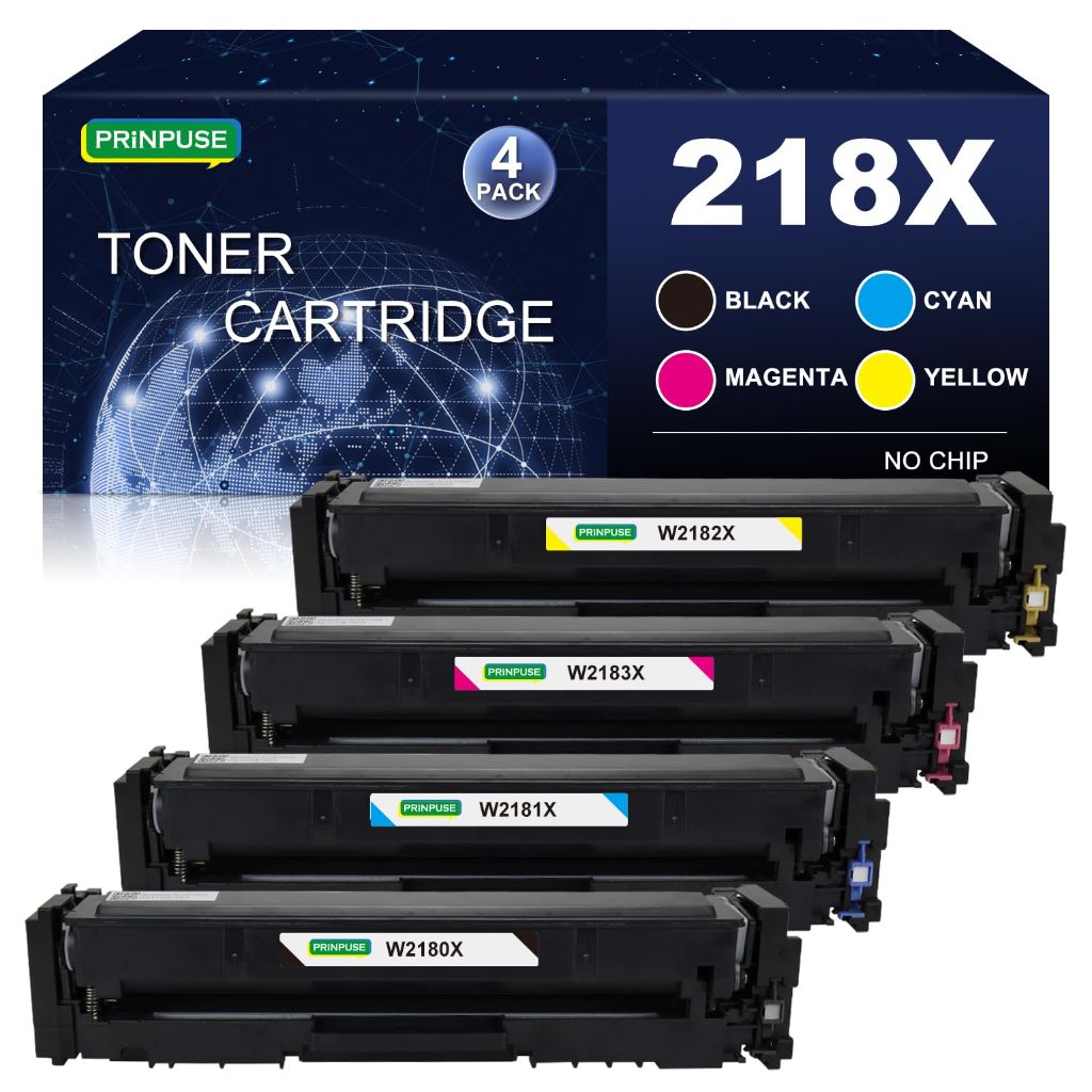PRINPUSE 218X Toner Cartridge 4 Pack 3201dw 3301fdw Compatible Replacements