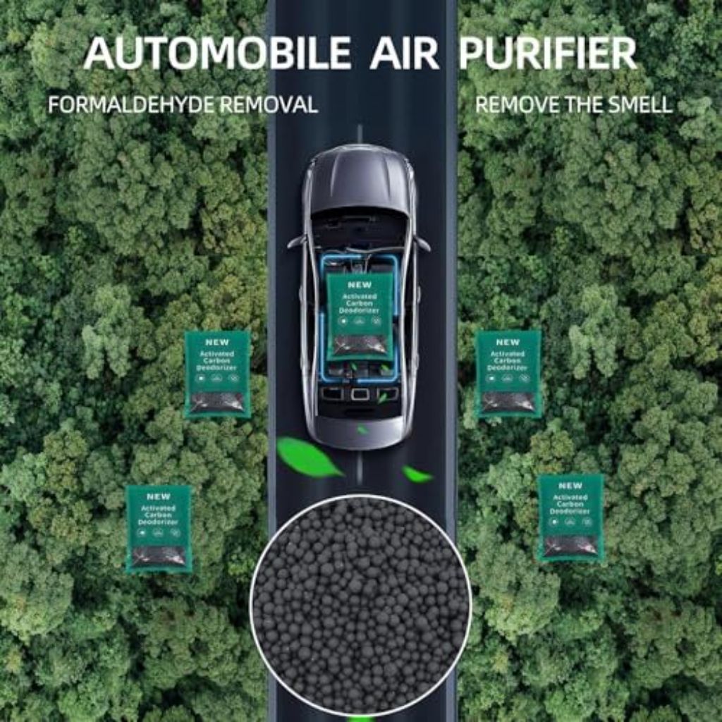 6 Pack New Type Activated Charcoal Odor Absorber,Refrigerator Deodorizer,Trash Can Deodorizer,Odor Eliminator for Home,Pet,Car,60g/Pack