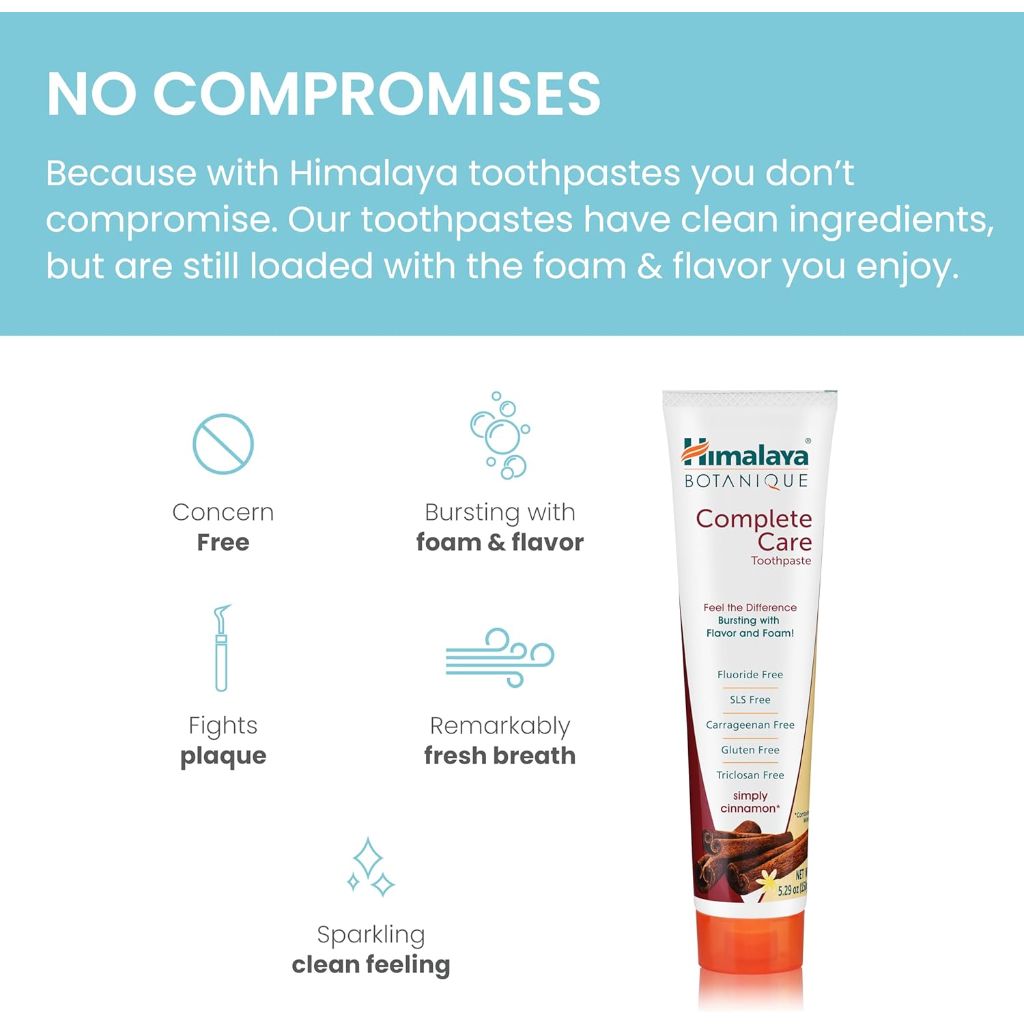 Himalaya Botanique Complete Care Toothpaste, Cinnamon Flavor, 5.29 Oz, 1 Pack