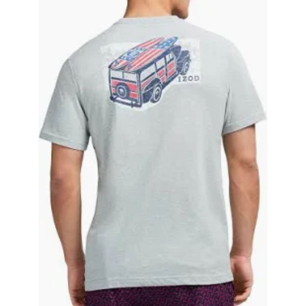 IZOD Men's Saltwater Short-Sleeve Graphic Tee - Heather Gray, 2XL