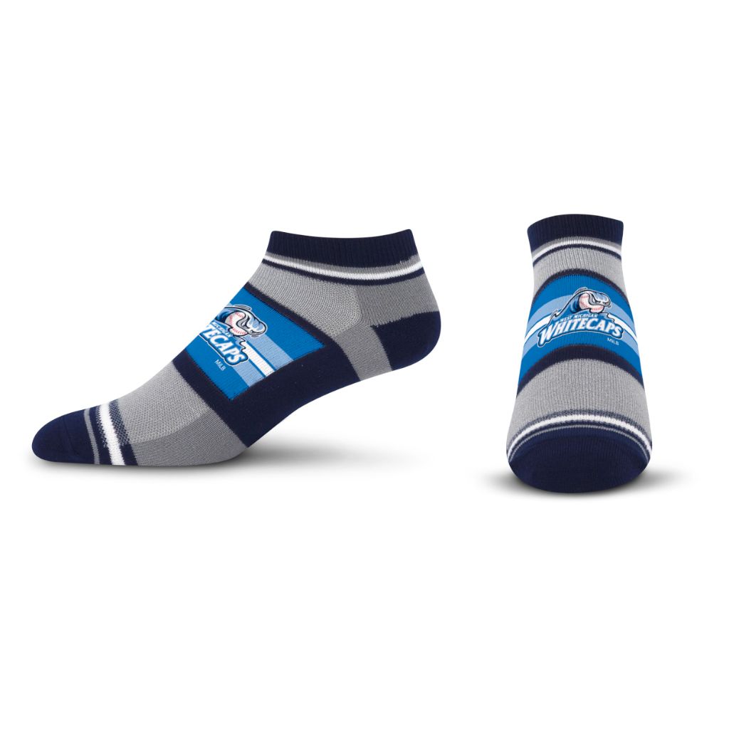 SZ M, For Bare Feet MiLB WEST MICHIGAN WHITECAPS Streak No Show Sock Team Colors