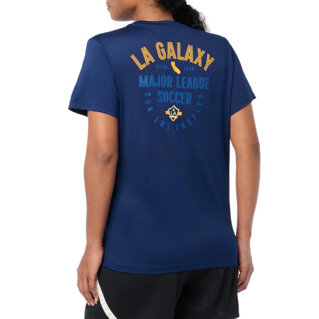 Adidas Women's Los Angeles Galaxy Local Stoic Short Sleeve Pre-game T-shirt, Team Navy Blue, Large Tall