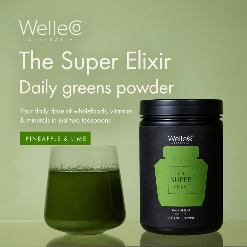 WelleCo The Super Elixir Daily Greens Powder,  (Jar, Pineapple & Lime Jar)
