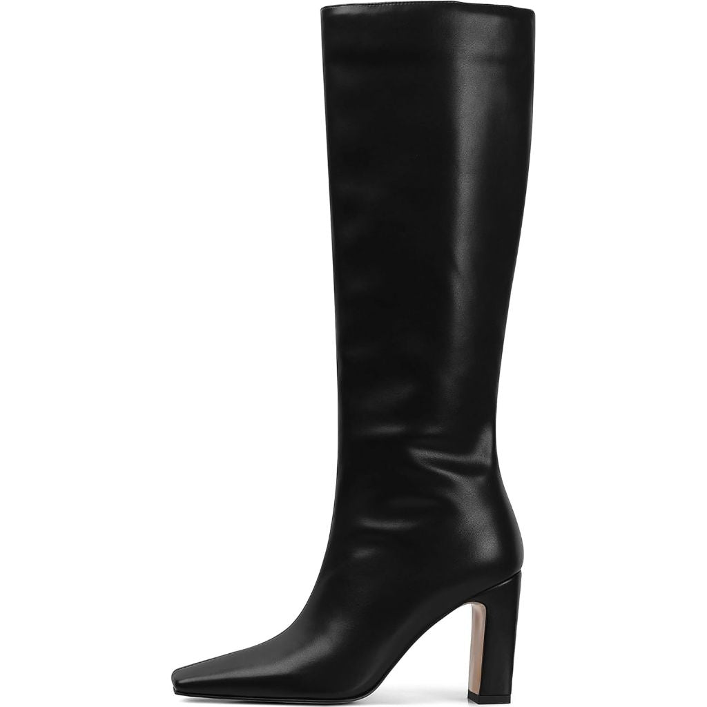 SZ 8.5 Lovee Cosee Knee High Boots for Women Square Toe Chunky Heeled Boots
