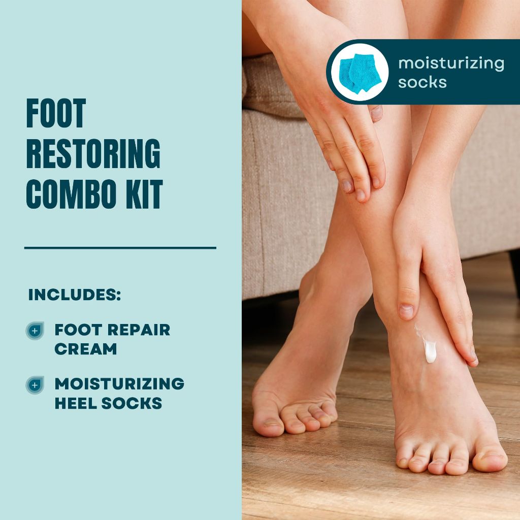 AmLactin Foot Repair Cream with Moisturizing Socks, 3 oz (Packaging May Vary)