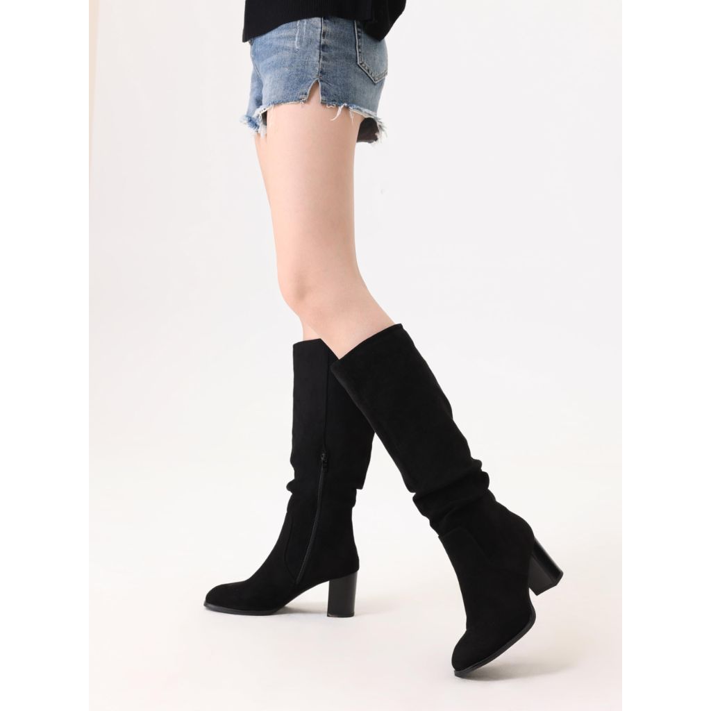 SZ 10, Shoe' N Tale Women’s Knee High Boots Suede (Black)