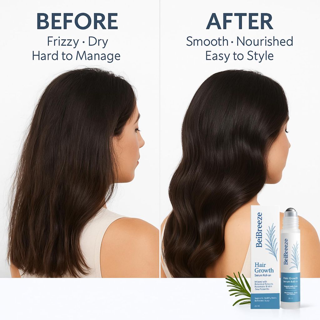 BeiBreeze Rosemary Hair Growth Serum Roll On 25ml × 2 Pack