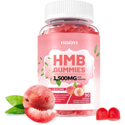 HMB and Leucine Supplements for Men & Women, Sugar Free, Peach Flavor | 90 Gummies