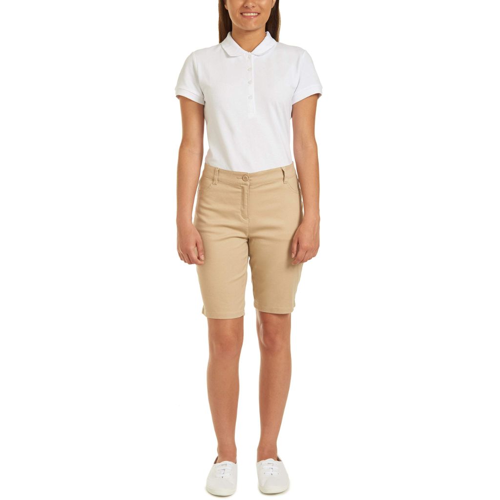 SZ 1, Nautica Junior's Uniform Stretch Bermuda Short, Khaki