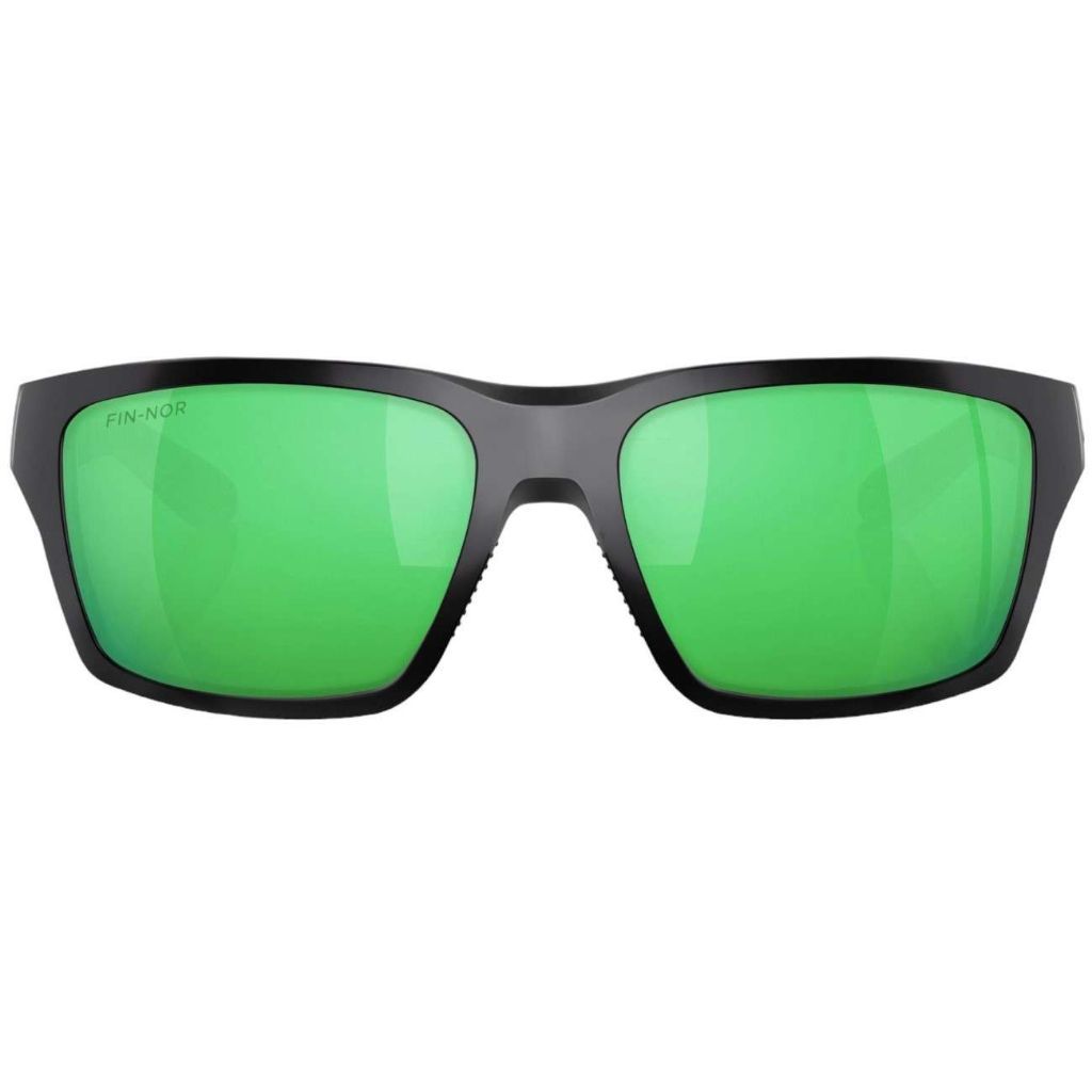 Fin-Nor Rum Line Sunglasses - Matte Black Frame/Green Mirror Copper PC Lens