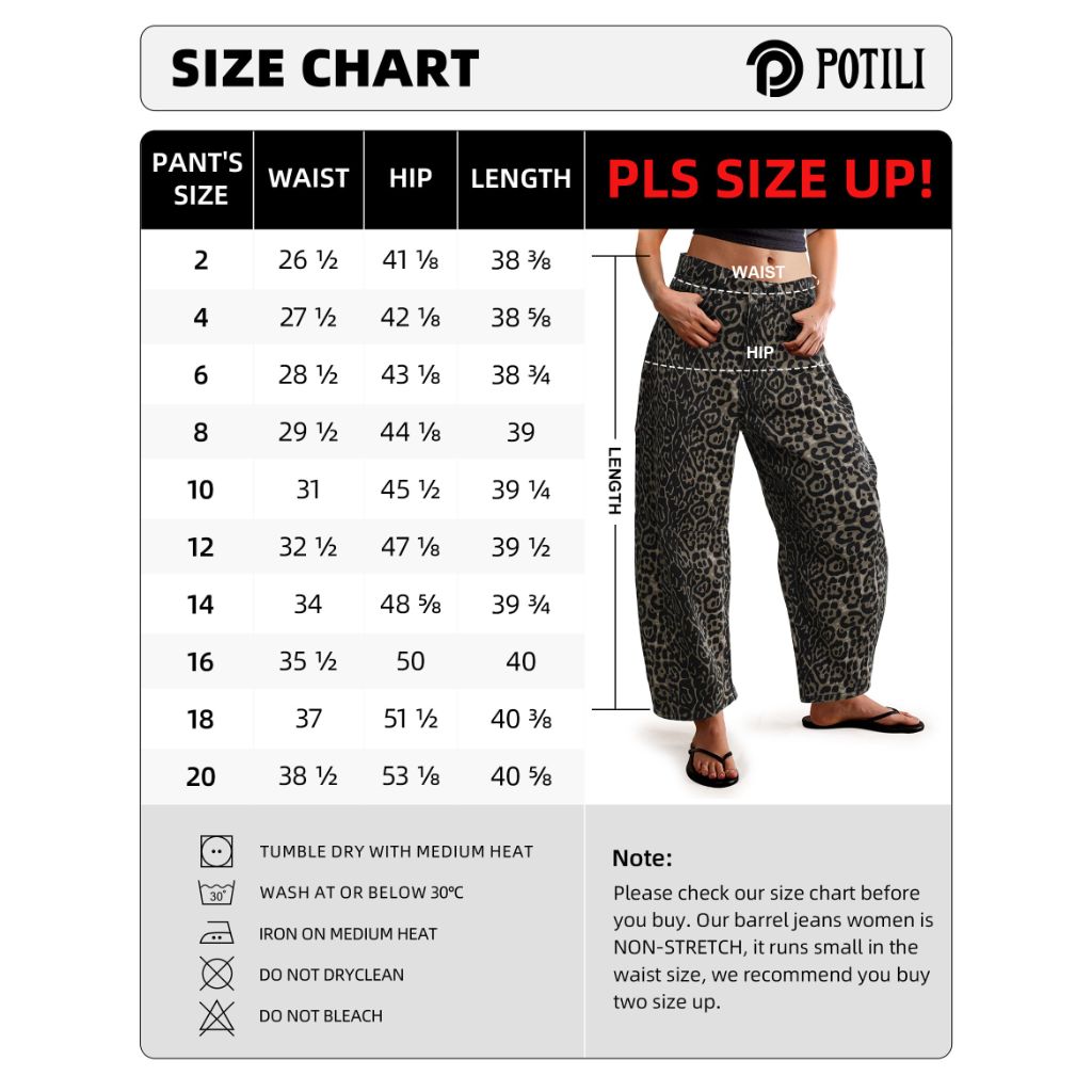 POTILI Women's Barrel Boyfriend Baggy Leopard Print Jeans Mid Rise Cropped Wide Leg Y2K Horseshoe Jeans for Women Trendy