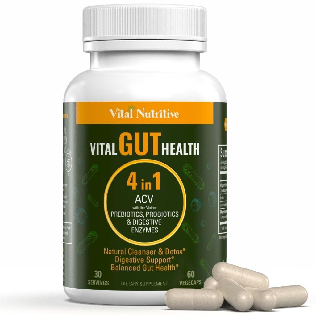 Vital Gut Health 4in1 Formula with Apple Cider Vinegar, Prebiotics & Probiotics - 30 Days Supply