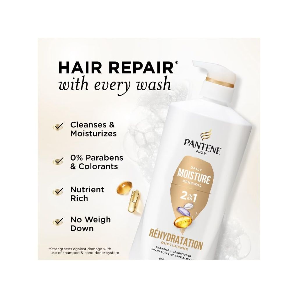 Pantene Daily Moisture Renewal 2-in-1 Shampoo & Conditioner, 27.7fl oz.