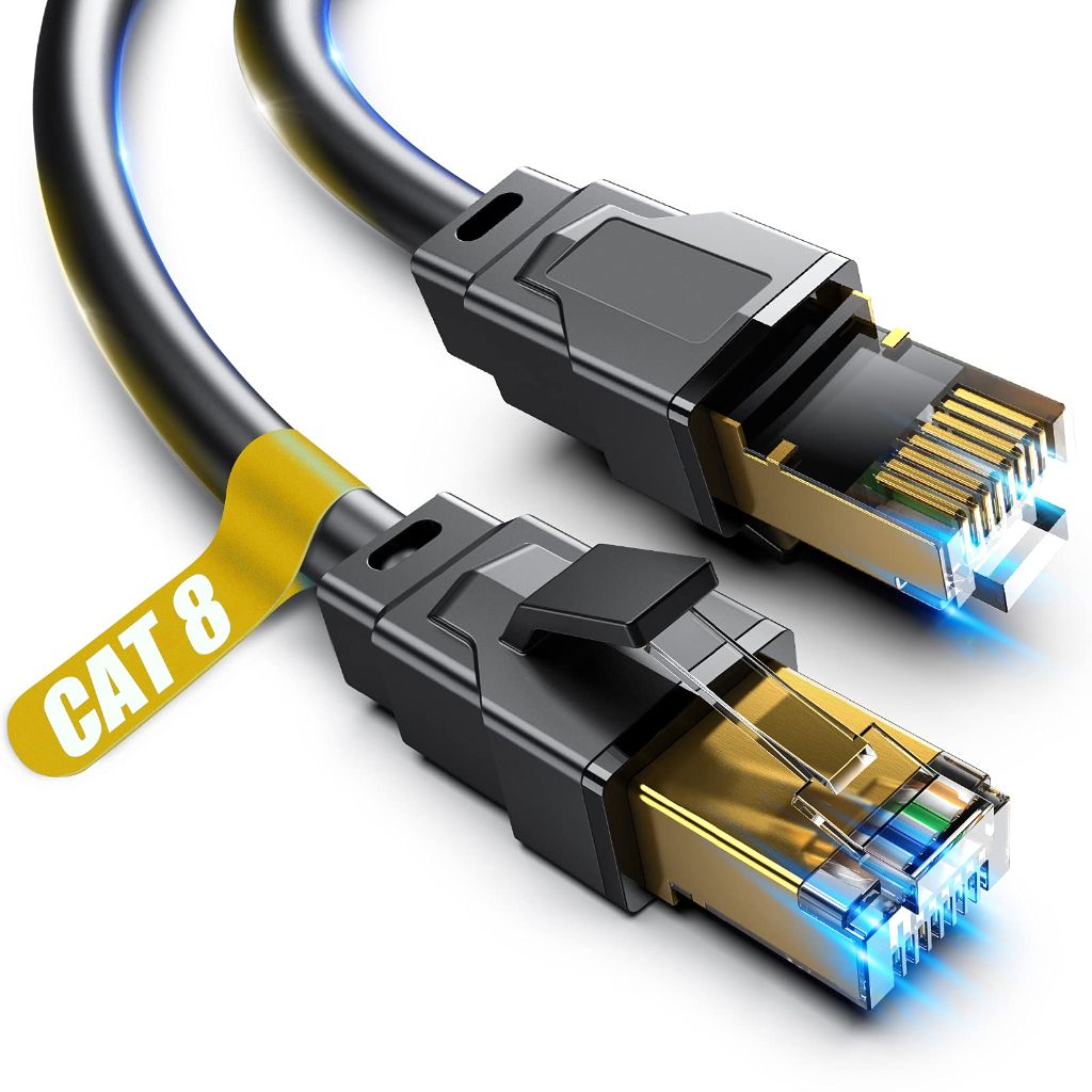 Vabogu Cat 8 Ethernet Cable 10FT, Heavy Duty 26AWG High Speed 40Gbps 2000MHz, Gold Plated RJ45 Shielded, Weatherproof Indoor & Outdoor LAN Cable for Gaming PC PS5 Xbox Modem Router