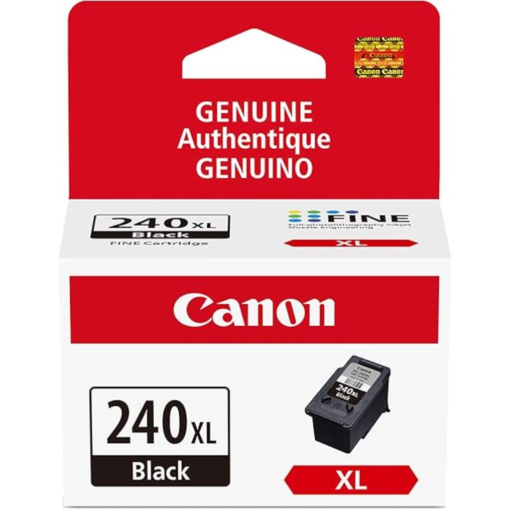 Canon PG-240 XL Genuine Black Ink Cartridge, Compatible with MG2120/3120/4120, MX512/432/472/372/392/522/532/452, MG2220/3220/4220/3520/3620, TS5120