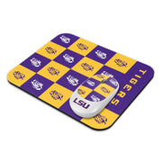 SOAR Collegiate Wireless Mouse and Mouse Pad- Checkered, LSU Tigers
