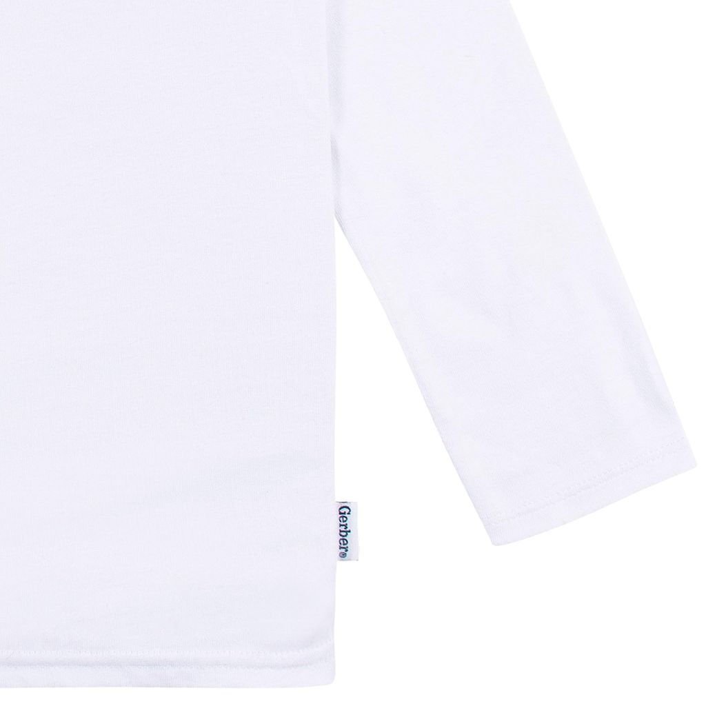 Gerber Baby Toddler 5-Pack Solid Long Sleeve T-Shirts Jersey 160 GSM, White, 2T