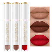 HANLADY Matte Liquid Lipstick Set - 3 Nude & Red Shades, Long Lasting, Waterproof