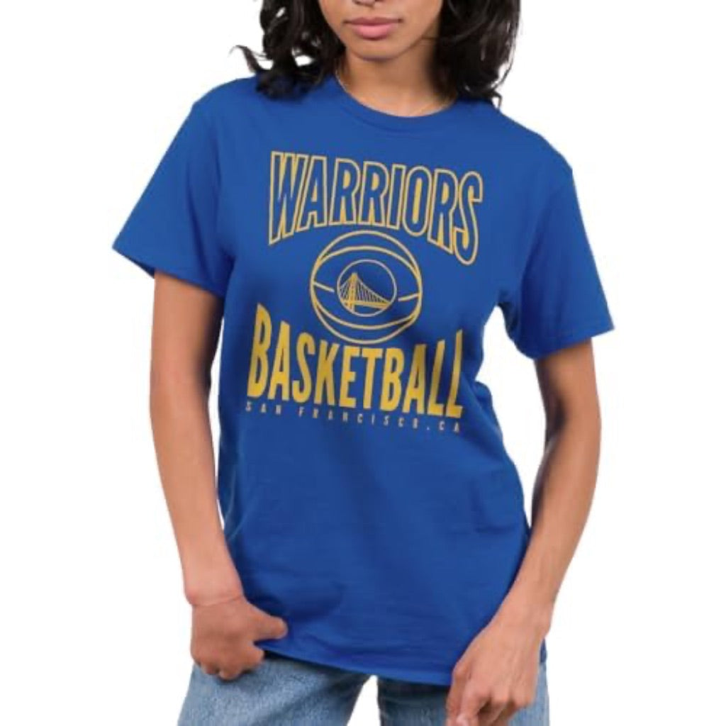 Junk Food Adults Officially Licensed NBA Golden State Warriors Short Sleeve T-Shirt - Blue, XL