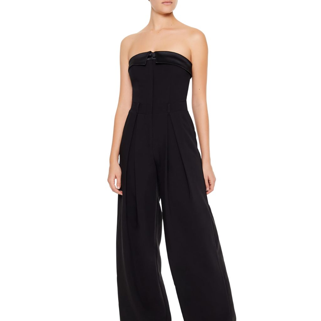 Forever 21 Women's Strapless Wide-Leg Jumpsuit, Black, Medium