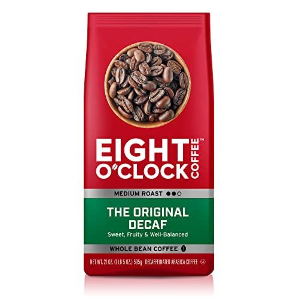 Eight O Clock Coffee Medium Roast Whole Bean the Original Decaf Coffee 21 Oz