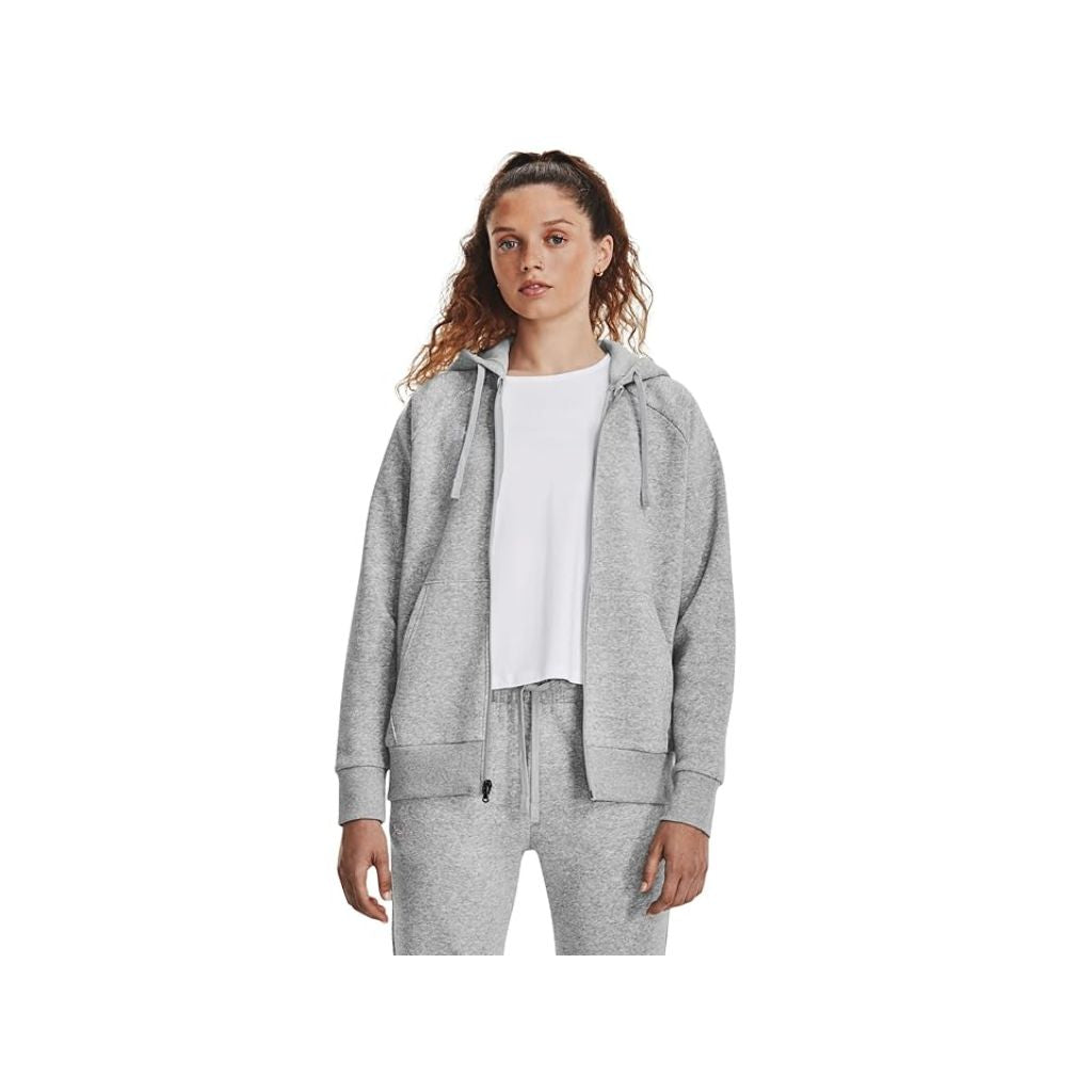Women's Under Armour Rival Fleece Full-Zip Hoodie, Size: Medium, Mod Gray Light Grey