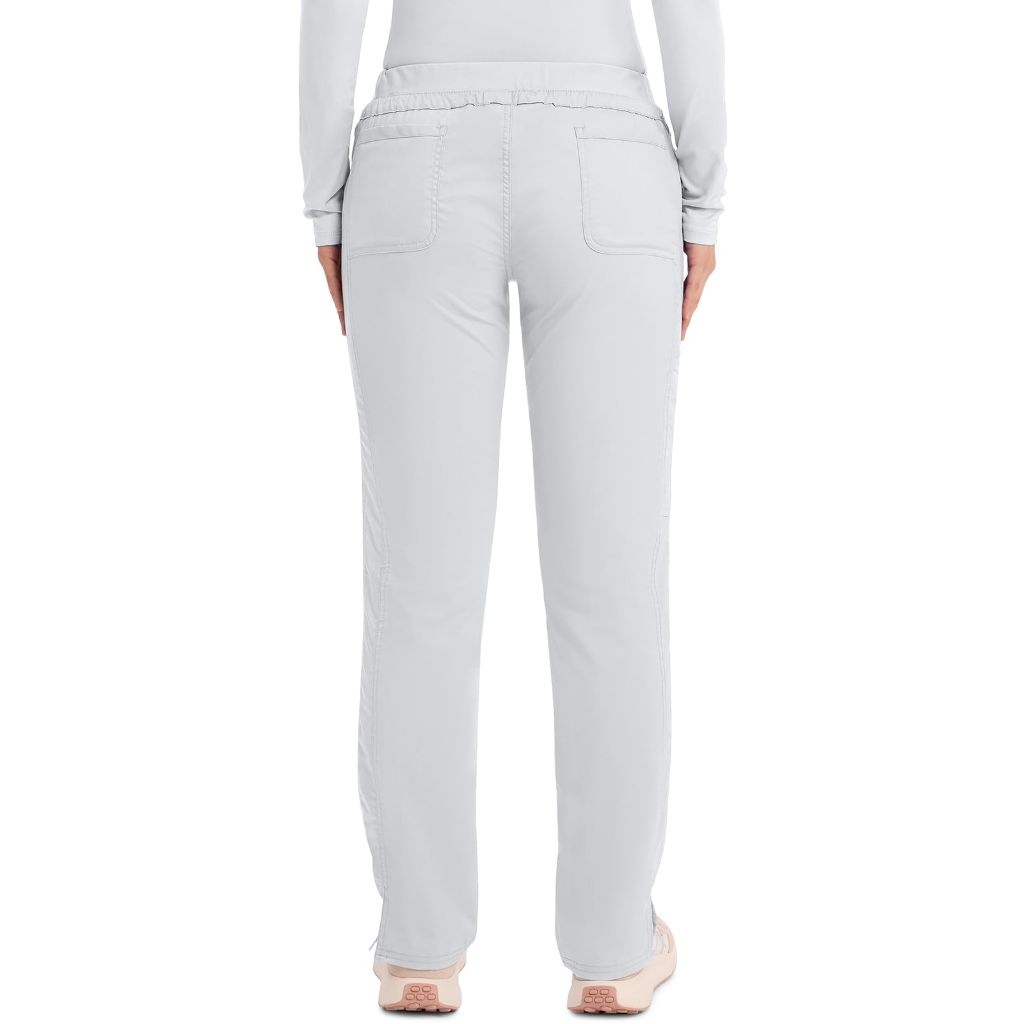 SZ 2XL Cherokee Scrubs for Women Mid Rise Tapered Leg Drawstring Pant with 5 Pockets | White