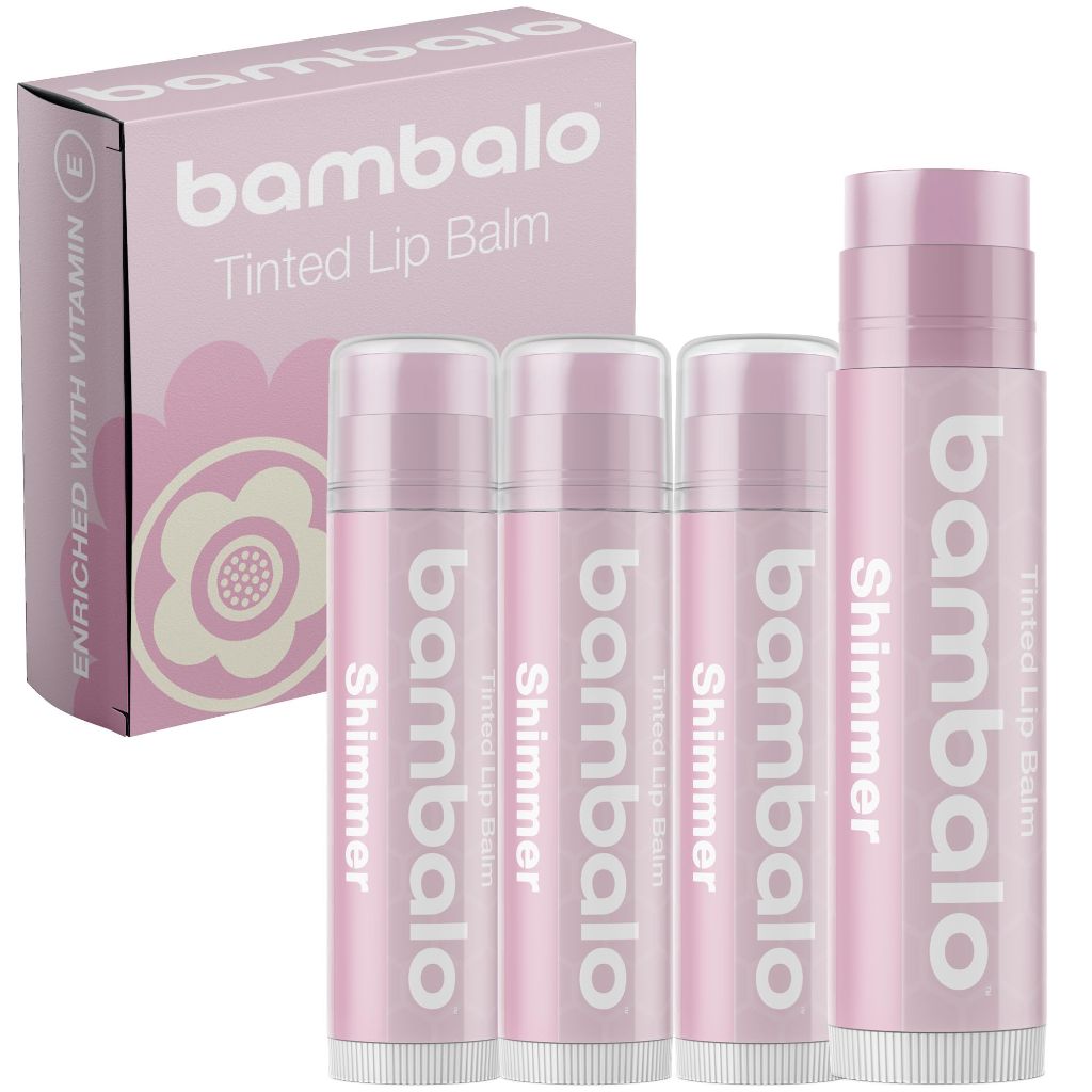 Bambalo Tinted Lip Balm Shimmer - 4pk