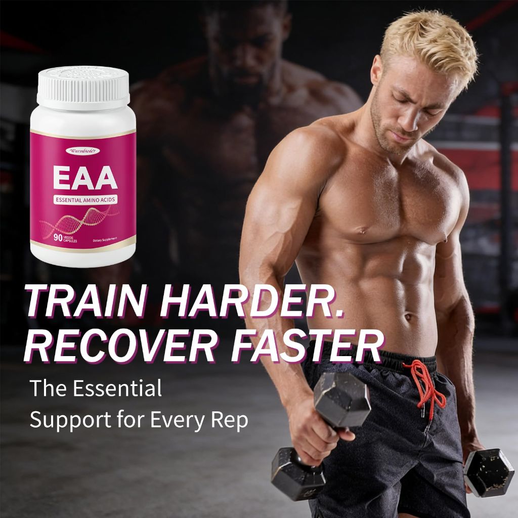 Warmbioder EAA Capsules 1200mg, Amino acids Supplement, 90 Capsules