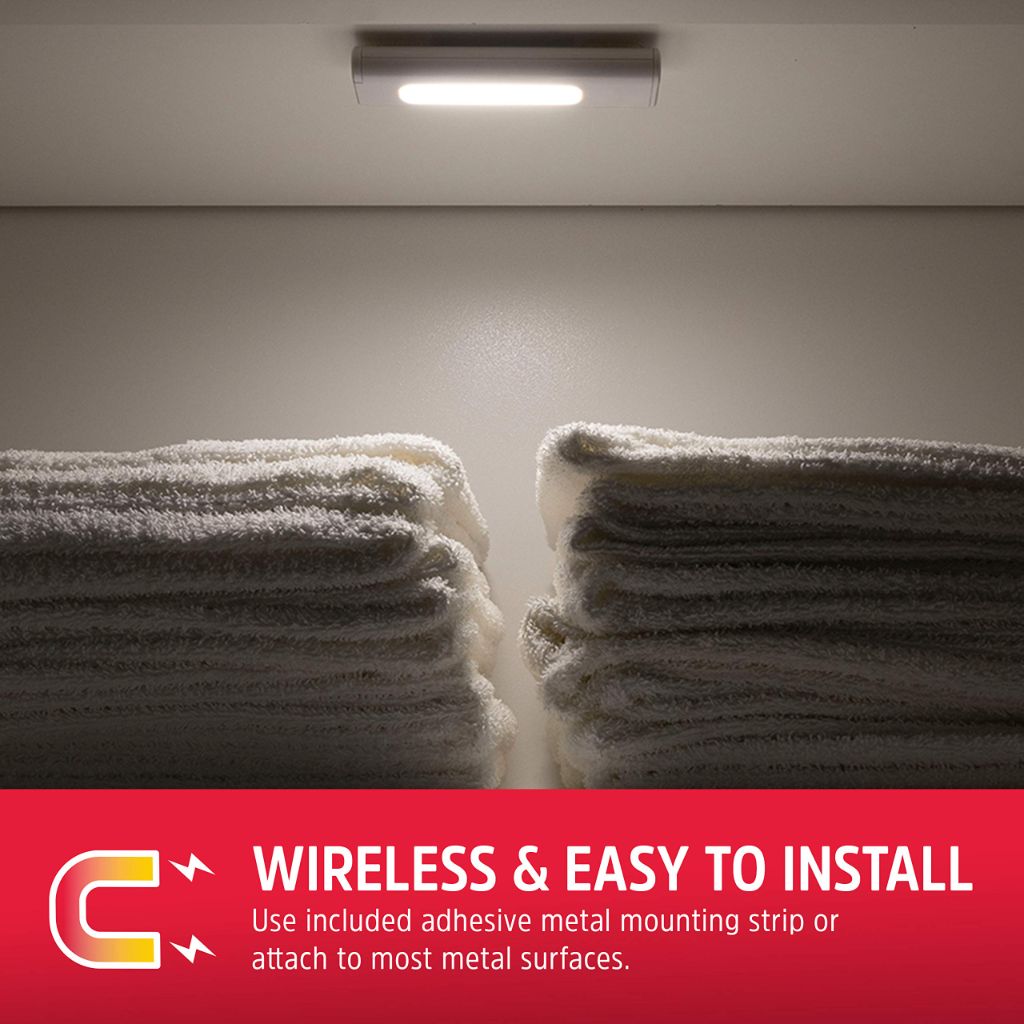 Energizer LED Under Cabinet Light, Motion Activated, Battery Powered Lights, Wireless, Dimmable, 40 Lumens, 2 Pack 84772